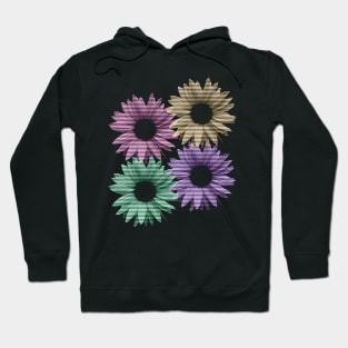 colorful flowers with stripes, nature, petals Hoodie